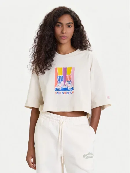 New Balance T-Shirt μπεζ