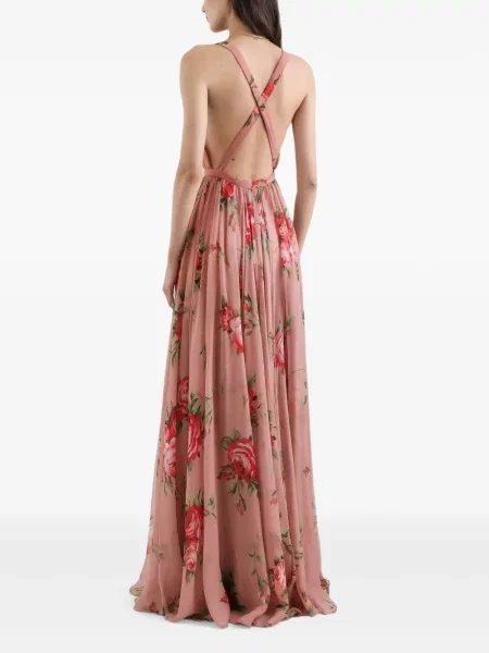 Φλοράλ κοστούμι φόρεμα Dolce & Gabbana με σχέδιο ροζ