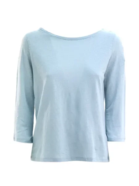 Top Majestic Filatures z dekoltem w łódkę niebieski