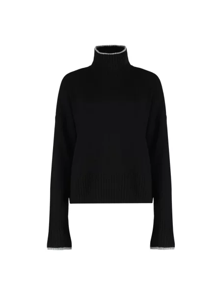 Lniany sweter Pinko czarny