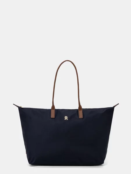 Tommy Hilfiger Kabelka Popette Maxi Tote Tmavomodrá modrá
