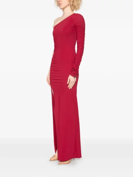 Rochie maxi Patrizia Pepe cu volane asimetrică roșu
