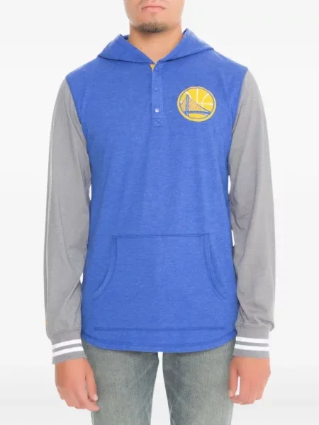 Mikina s kapucí Mitchell & Ness modrá