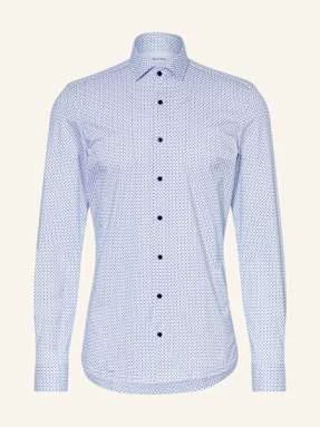 Olymp Košile No. Six Super Slim Fit bílá/ tmavě modrá/ tmavě modrá bílá