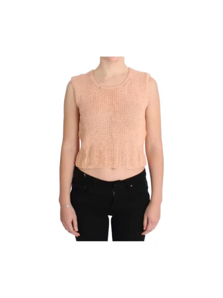 Sweter Pink Memories bez rękawów elegancki różowy