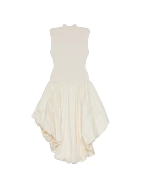 Rochie midi Aje tricotate alb
