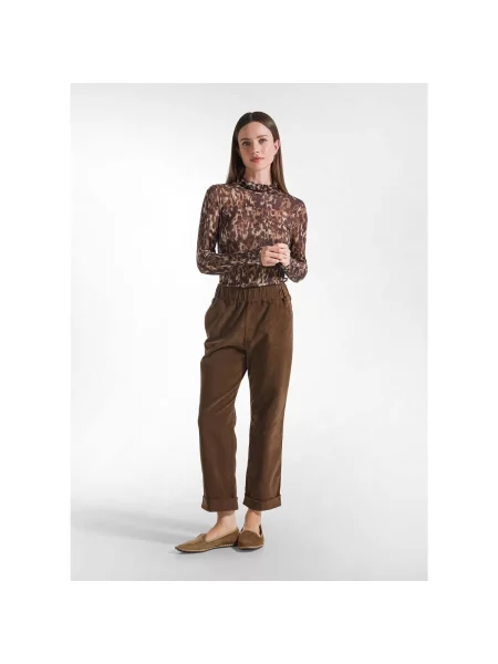 Pantaloni Deha de catifea maro