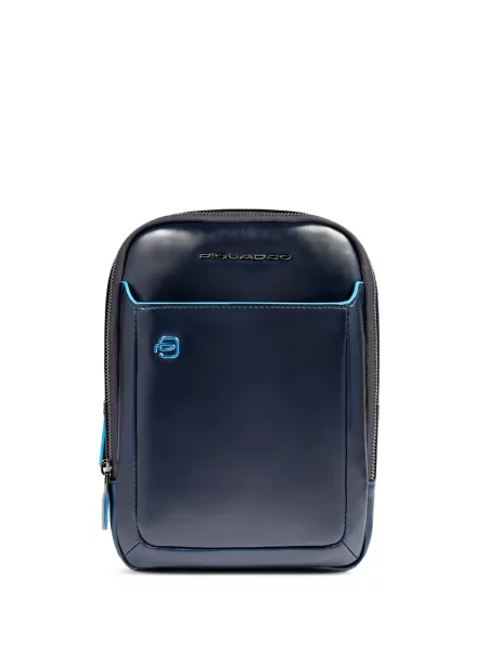 Geantă crossbody Piquadro din piele albastru