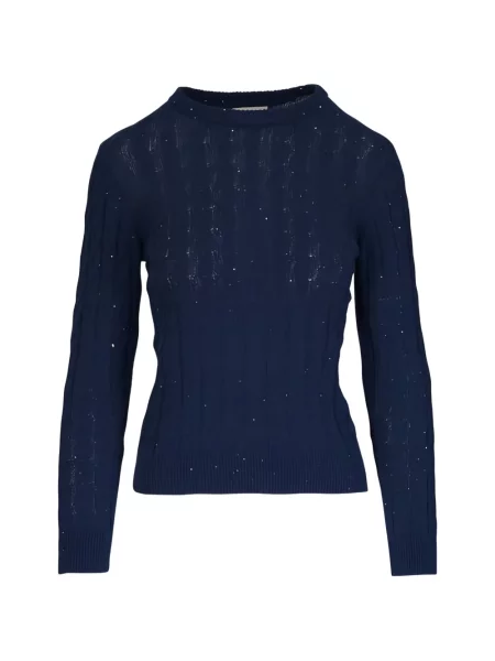 Pulover Kinross Cashmere din cașmir cu decolteu rotund albastru