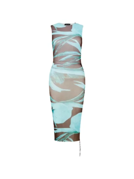 Rochie mini Louisa Ballou cu model floral cu imagine albastru