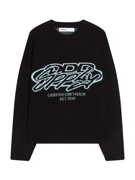 Bershka Pulover nebeško modra črna