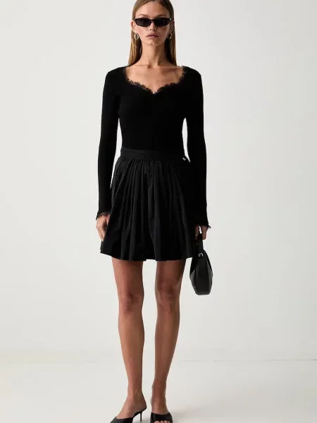 Twinset fustă evazată negru