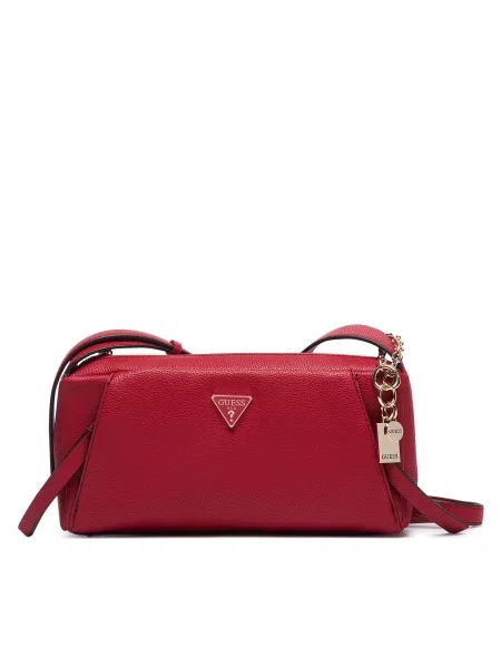Guess Дамска чанта Devon Mini Черен червено