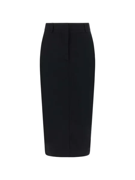 Fustă midi Thelatest până la genunchi negru