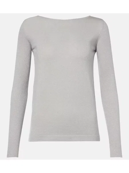 Pulover Brunello Cucinelli de mătase gri