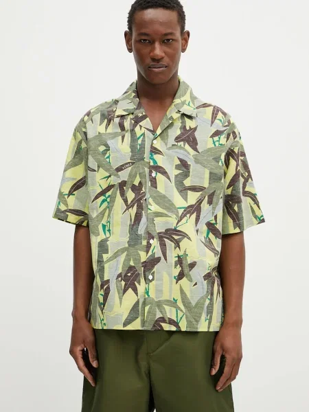 Kenzo cămașă din amestec de in relaxed verde