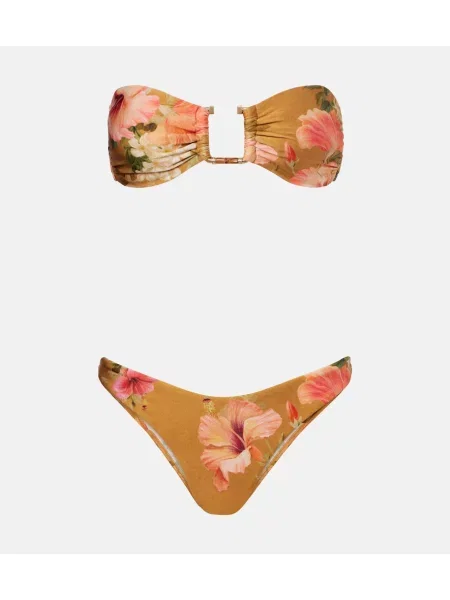 Bikini Zimmermann cu model floral maro