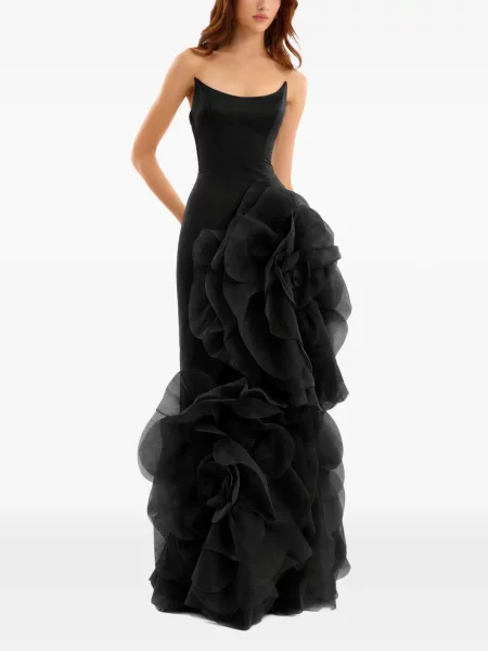 Rochie Gemy Maalouf cu model floral cu aplicații negru