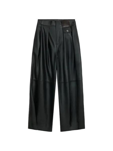 Pantaloni Loewe din piele plisate negru