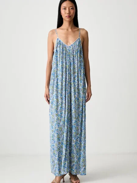 Zadig&Voltaire rochie de vară din vâscoză RISTYM albastru