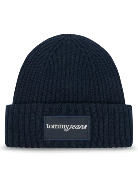 Kapa Tommy Jeans Script Mornarsko modra bela