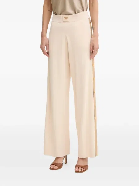 Pantaloni Elisabetta Franchi cu dungi cu autograf