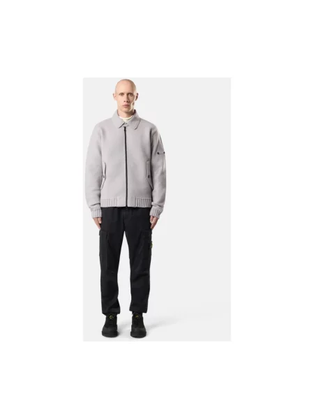 Spodnie cargo Stone Island z kamieniami zwężane czarne