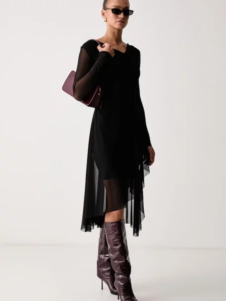 AllSaints rochie bodycon din cu LORIA negru