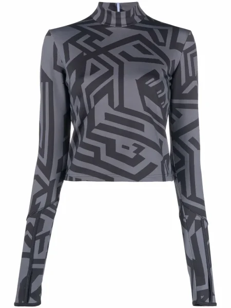 Top Mcq cu imagine cu imprimeu geometric negru