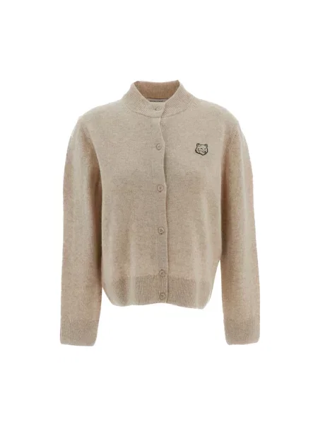 Kardigan Maison Kitsune wełniany beżowy