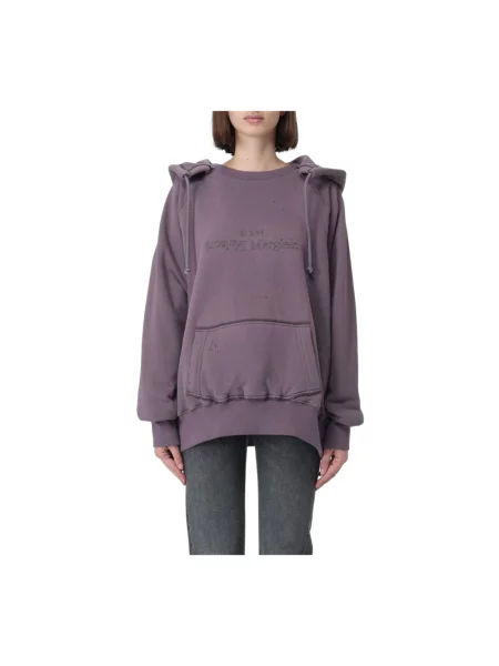 Bluza z kapturem Maison Margiela z kapturem fioletowa