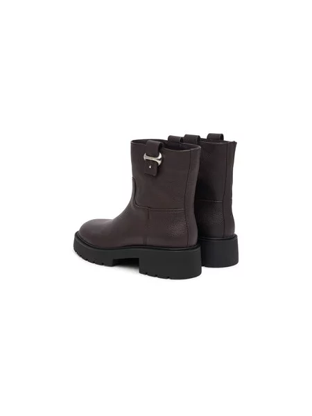Členková obuv Calvin Klein Chunky Ankle Boot Lth Hdw Tmavo hnedá