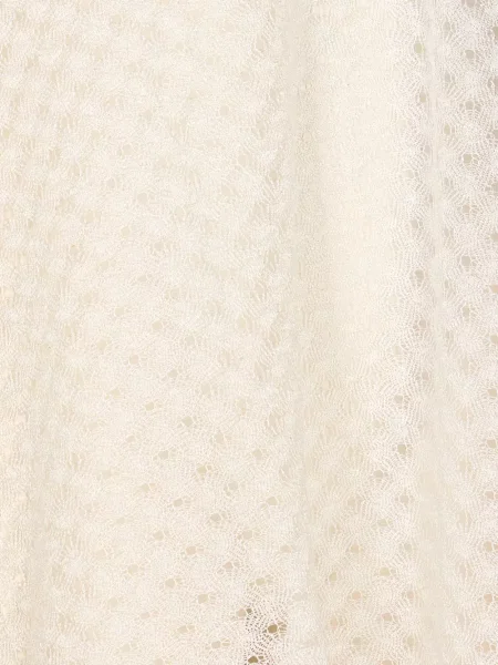 Pletené krátké mini šaty Missoni s výstřihem do v bílé