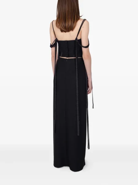 Top Rxquette din dantelă negru