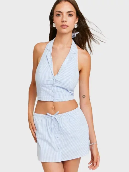 Смугаста спідниця Tally Weijl блакитна