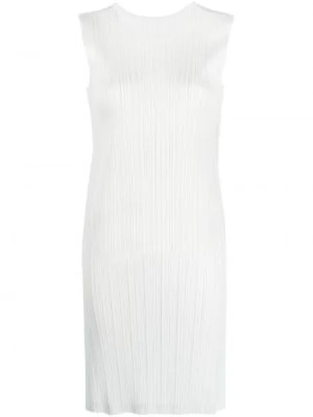 Rochie plisată Pleats Please Issey Miyake plisat de costum alb