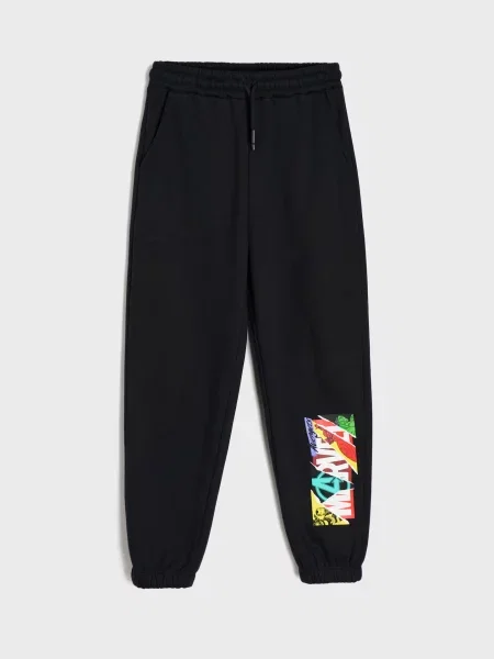 Sinsay Tepláky loose jogger Marvel černá