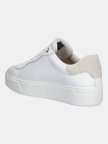 Kožené tenisky Tommy Hilfiger CHIC PLATFORM CUPSOLE SNEAKER bílá