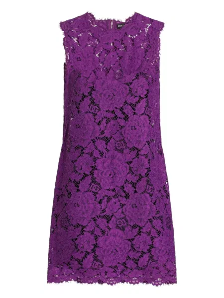 Rochie mini Dolce & Gabbana din dantelă de costum violet