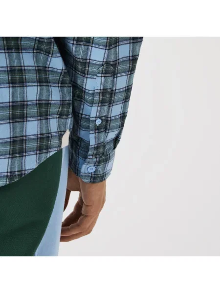 Lacoste Koszula W Kratę Regular Fit niebieska