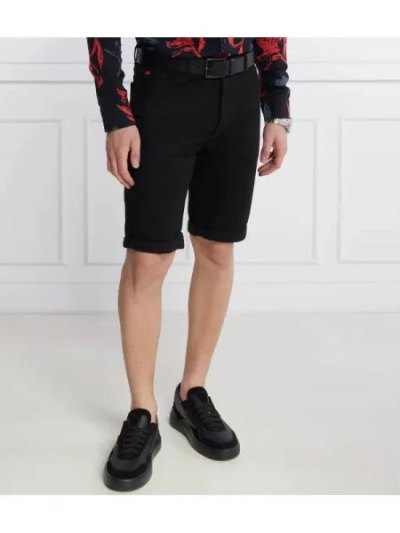HUGO Pantaloni scurți | Tapered | denim negru