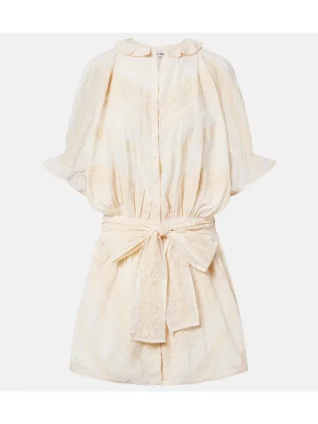 Haftowana sukienka koszulowa Juliet Dunn beżowa