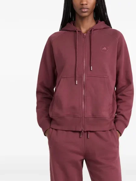 Hanorac cu glugă Adidas By Stella Mccartney cu imagine roșu