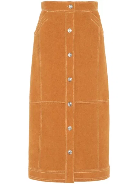 Fustă midi Barrie până la genunchi maro