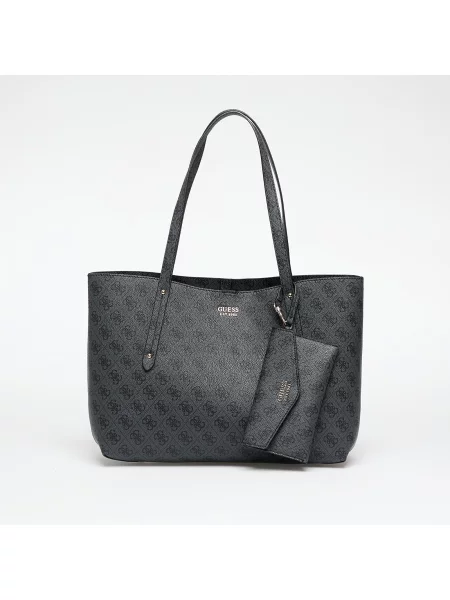 Duża torebka skórzana Guess skórzana czarna