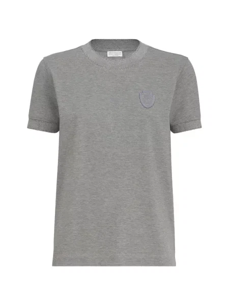 Tricou Brunello Cucinelli tricotate cu autograf gri