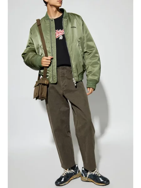 Raštuotas grafiniai marškinėliai Woolrich juoda