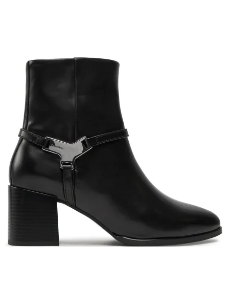 Кожени боти Calvin Klein ANKLE BOOT 55 W/HW LTH с дебел черно