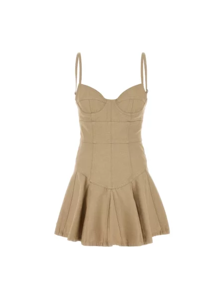 Sukienka jeansowa Dsquared2 beżowa