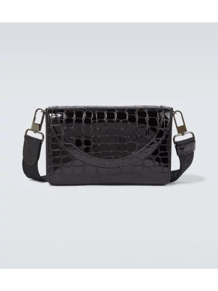 Geantă Christian Louboutin din piele de lac negru